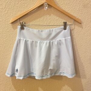 adidas Women's Parley Skirt White/Blue Stripe Tennis Skort Size Small